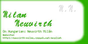 milan neuvirth business card
